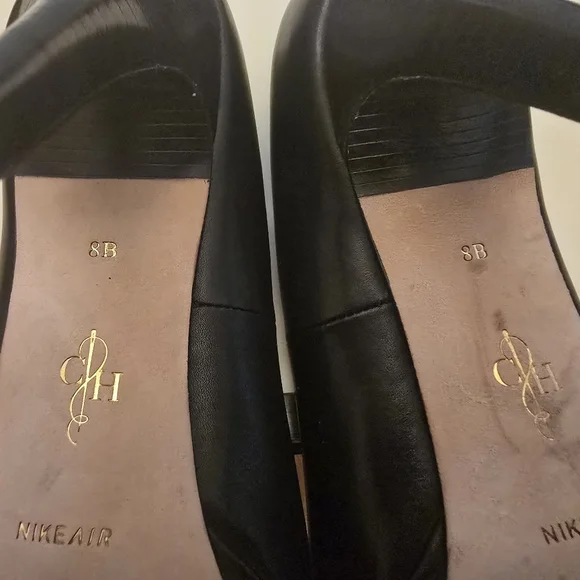 Cole Haan In Collaboration w/Nike,Black Leather Platform Rounded-Toe Pumps, Sz 8 - Picture 5 of 7